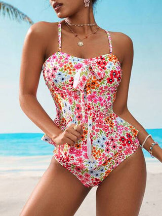 طقم تانكيني حريمي Swim طقم بكيني للنساء من قطعتين بحزام رفيع للكتف