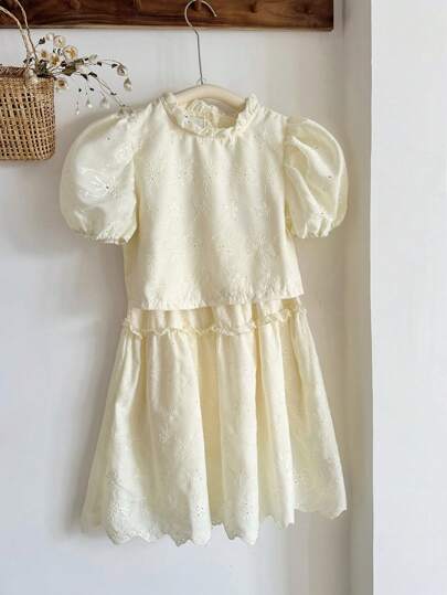 girls-sets Vintaside Kids مجموعة قميص أنيق بأكمام قصيرة ذو موحد اللون وتنورة بسيطة للمراهقات، موضة كورية لربيع/صيف