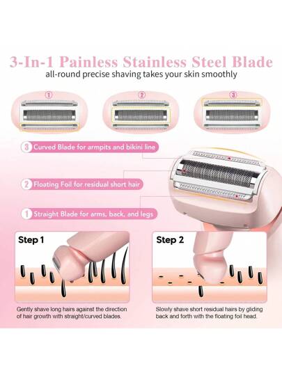 ماكينة كهربائية لحلاقة البكيني للنساء، ماكينة حلاقة كهربائية للنساء، ماكينة تشذيب مزدوجة الاستخدام، مزيل شعر كهربائي شخصي للنساء، ماكينة حلاقة كهربائية للساقين والإبط
