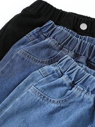SHEIN 3 جينز تايرد مناسب للأولاد الشباب العصري، متعدد الألوان (أسود/أزرق داكن/أزرق فاتح)، طراز كاجوال يناسب الاستخدام اليومي