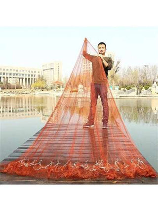 شبكة صيد مصنوعة من مادة خط الإطارات، ارتفاعها 2.9 متر، قطرها المفتوح حوالي 3.6 متر، ثلاثة مواصفات مختلفة
