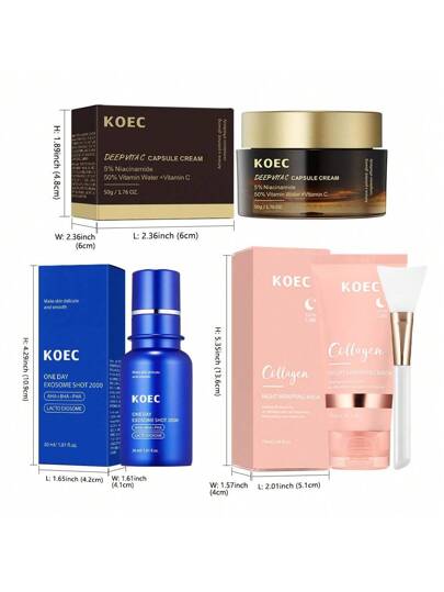 KOEC طقم هدايا العناية بالبشرة من كوك ، منتجات العناية اليومية الحصرية