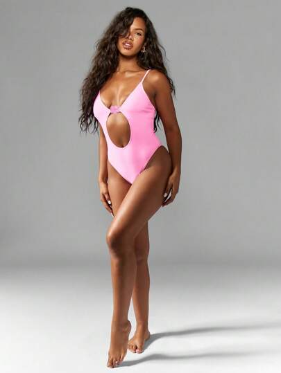مايوه حريمي قطعة واحدة MISSGUIDED بذلة السباحة قطعة واحدة مقصوصة الخصر بتصميم مع أربطة قابلة للتعديل، بذلة سباحة للشاطئ والحمام في فصل الصيف