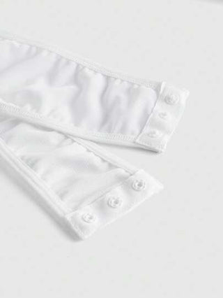لانجيري حريمي SuitURBody جمبسوت نسائية ذات لون واحد وياقة مستديرة وأكمام طويلة مع شبك جذاب