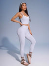 Seamluxe SHEIN Sport مجموعة رياضية نسائية من سروال اليوجا وصدرية رياضية مكتلة الألوان