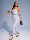 Seamluxe SHEIN Sport مجموعة رياضية نسائية من سروال اليوجا وصدرية رياضية مكتلة الألوان