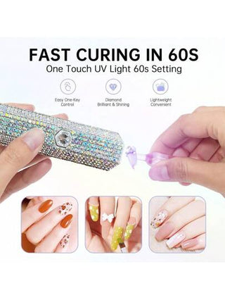 1 قطعة مصباح يدوي محمول للأظافر بشاشة LED، شاحن USB قابل للإعادة، ضوء المعالجة المحمول للأظافر الجلي والطلاء، مناسب للاستخدام المنزلي DIY