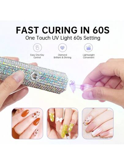 1 قطعة مصباح يدوي محمول للأظافر بشاشة LED، شاحن USB قابل للإعادة، ضوء المعالجة المحمول للأظافر الجلي والطلاء، مناسب للاستخدام المنزلي DIY