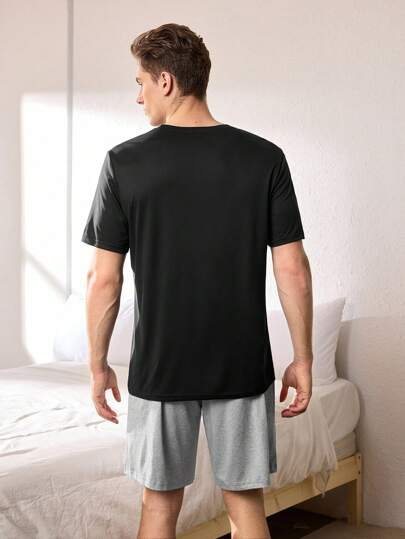 SHEIN قميص قطني بيت أساسي كاجوال للرجال