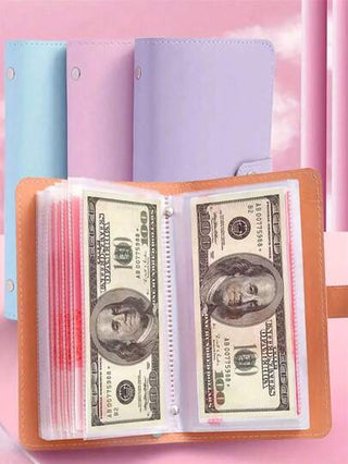 أثاث مكتبي دفتر حفظ الأموال قطعة واحدة ، من مادة البولي يوريثان يستوعب 100 ورقة نقدية ، دفتر تخزين البطاقات المصرفية ، دفتر تخزين الأموال بسعة كبيرة A6 ، هدية مثالية لعيد الميلاد ، التخرج ، العودة إلى المدرسة