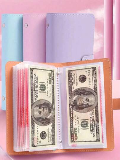 أثاث مكتبي دفتر حفظ الأموال قطعة واحدة ، من مادة البولي يوريثان يستوعب 100 ورقة نقدية ، دفتر تخزين البطاقات المصرفية ، دفتر تخزين الأموال بسعة كبيرة A6 ، هدية مثالية لعيد الميلاد ، التخرج ، العودة إلى المدرسة