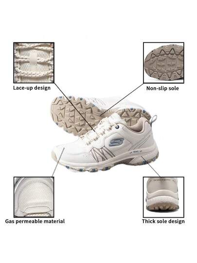 Skechers أحذية رياضية شبكية تسمح بالتهوية، خفيفة الوزن ومبطنة للنساء، مناسبة للجري في الهواء الطلق والمدينة، أحذية كاجوال، أحذية للتنقل، أحذية نسائية ذات نعل سميك. ننصح بطلب مقاس أصغر بنصف درجة. 180017-OFWT