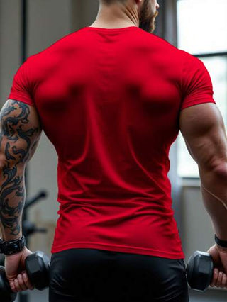 Manfinity Sport Corelite قميص تيشرت رجالي نصف كم بياقة مستديرة، مناسب لملابس الصيف والرياضة والتمرين واجري والسترات