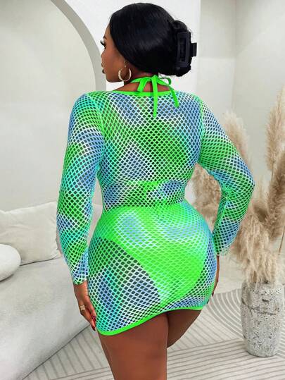 Slaydiva ملابس علوية بيكيني من قماش الشبكة مثير للمقاسات الكبيرة حفلات