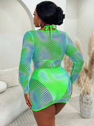Slaydiva ملابس علوية بيكيني من قماش الشبكة مثير للمقاسات الكبيرة حفلات