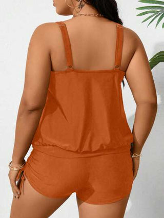 SHEIN Swim Curve كامي بيكيني من اللون الواحد للمقاسات الكبيرة، أنيق للصيف