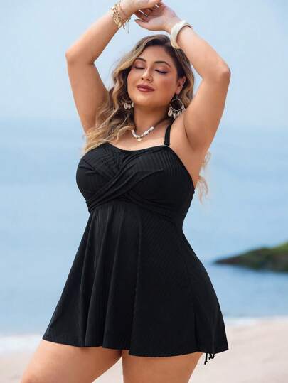 Swim Lushoire بيكيني بهدب للمقاسات الكبيرة، موضة الصيف