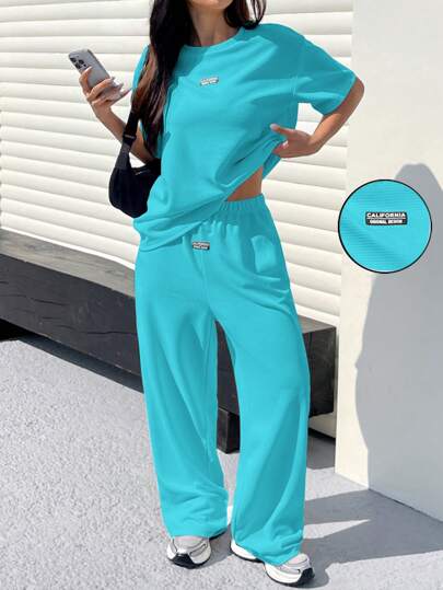 EZwear طقم (بلوزة وبنطلون) للنساء للارتداء اليومي