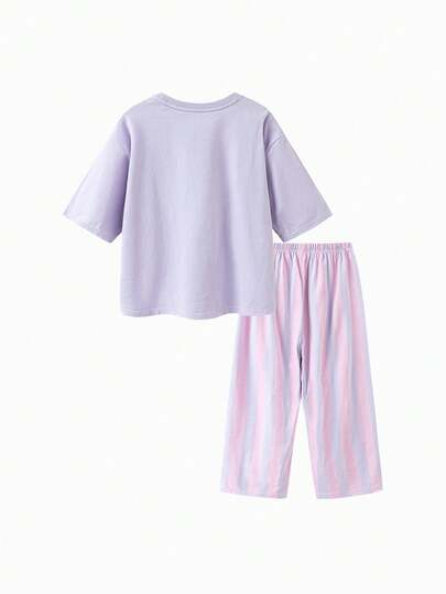 mini bala بدلة منزلية صيفية جديدة من القطن النقي للأولاد والبنات، ملائمة للبشرة، قابلة للتنفس، بيجامات