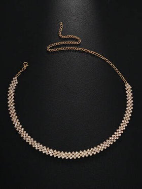 قلادة ماسية رينستون على شكل قطرة ماء 1 قطعة، مصنوعة من سلاسل معدنية، مناسبة للنساء في المناسبات الخاصة كالزفاف والخطوبة والسهرات