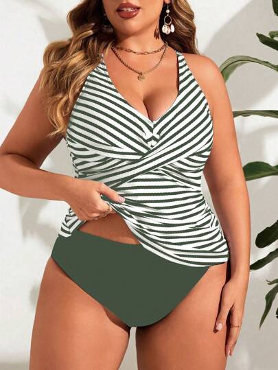 Swim Lushoire ملابس علوية بكيني بطراز كامسول مقاس كبير، عصري للصيف