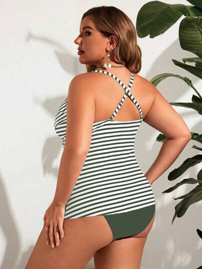 Swim Lushoire ملابس علوية بكيني بطراز كامسول مقاس كبير، عصري للصيف