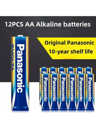 Panasonic بطارية الكالية عالية السعة من شركة باناسونيك الأصلية 1.5 فولت بطارية تعمل على الألكالين AA/AAA, أداء عالي ، آمنة وقوية ومضادة للانفجار، مناسبة لاستخدامها في الحاسبات ، الساعات ، الأجهزة التحكم عن بُعد ، الألعاب وغيرها