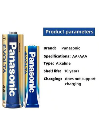 Panasonic بطارية الكالية عالية السعة من شركة باناسونيك الأصلية 1.5 فولت بطارية تعمل على الألكالين AA/AAA, أداء عالي ، آمنة وقوية ومضادة للانفجار، مناسبة لاستخدامها في الحاسبات ، الساعات ، الأجهزة التحكم عن بُعد ، الألعاب وغيرها
