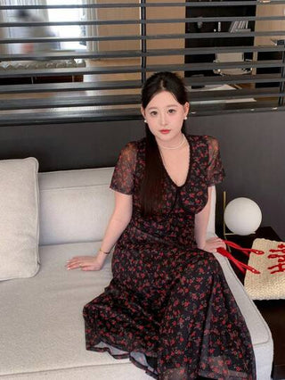 Modelyn العيد فستان كاجوال بأكمام قصيرة مناسب للمقاسات الكبيرة ، مناسب للصيف