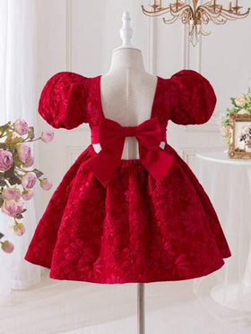 SHEIN فستان كاجوال لفتاة صغيرة مكون من ألوان متباينة بدون أكمام وبفيونكة
