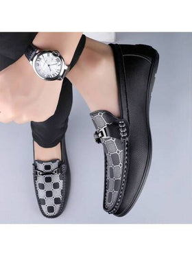 أحذية رجالية من النمط البريطاني المزخرف، أحذية قيادة خفيفة الوزن ومقاومة للانزلاق