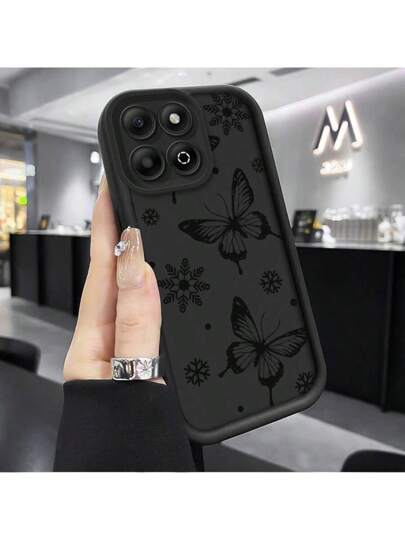 غطاء واقٍ لهاتف أونور X8B, X6B, X9B, X7B, 4G, 5G, X9C, X7C, X8A, X9A, X6A, X7A, 200 Smart, 90 Smart, 200 Pro, Magic7 Lite Angel Eye Ladder Lens من السيليكون الليّن المقاوم للصدمات، ذو تصميم أنيق وبسيط بفراغات على شكل فراشة، مناسب لحماية هواتف Glory Magic