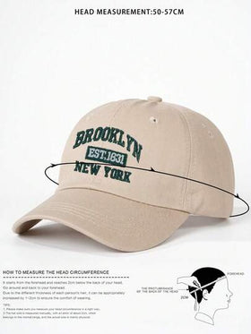 قبعة بيسبول مطرزة للبنات "BROOKLYN EST.1631 NEW YORK"، قابلة للتعديل، توفر حماية من الشمس للخارج، قبعة كاجوال مناسبة للأولاد والسفر والشاطئ والعطلات والأطفال وطراز Y2K وللأطفال الصغار
