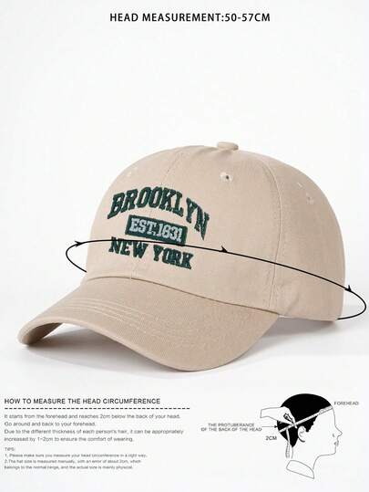 قبعة بيسبول مطرزة للبنات "BROOKLYN EST.1631 NEW YORK"، قابلة للتعديل، توفر حماية من الشمس للخارج، قبعة كاجوال مناسبة للأولاد والسفر والشاطئ والعطلات والأطفال وطراز Y2K وللأطفال الصغار
