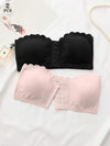 Shein Underwear&Sleepwear Basics مجموعة من 2 قطعة ملابس داخلية للنساء، صدرية عدة ألوان مزينة بحافة موجية مع إبزيم أمامي، ذات رفع للصدر وسادات قابلة للإزالة