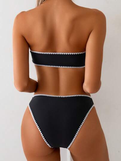 طقم تانكيني حريمي Swim Basics طقم تانكينى (توب وسروال قصير) نسائى بطبعة زهور سوداء