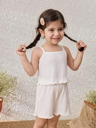 Blossori طقم ملابس علوية كاميسول وشورت بيج كاجوال للأطفال البنات