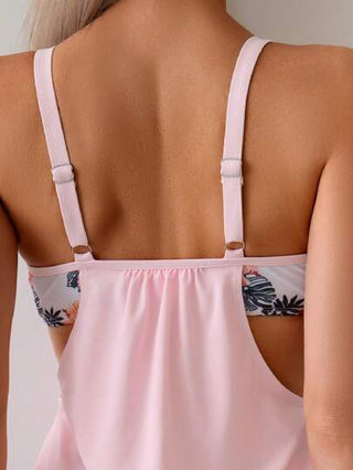 طقم تانكيني حريمي Swim Lushoire طقم ملابس سباحة تانكيني طبعات استوائية للنساء، إجازة وشاطئ