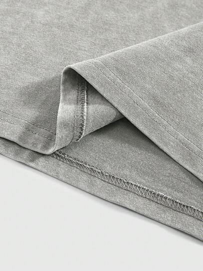 ROMWE MEN Casual تي شيرت رجالي بياقة مستديرة وأكمام قصيرة، موضة الصيف، طراز 2000