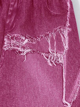 girls sets مجموعة قميص كنزة قصير مطبوع بشكل نجمة لإطلالة بدية عصرية + بنطال ذو تأثير الجينز المنفض طويل، مناسب للفتيات في الأسلوب الشعبي