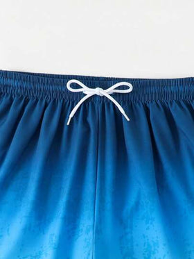 SHEIN شورتات شاطئية ذات طباعة جرافيكية للمراهقين، كاجوال وأنيقة للصيف