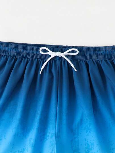 SHEIN شورتات شاطئية ذات طباعة جرافيكية للمراهقين، كاجوال وأنيقة للصيف