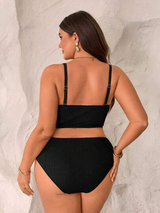 Swim Vcay بلوزة وبيكيني بطبعات صدفة وانجم البحر قابل للفك ذو خصر عالي، مجموعة ملابس سباحة للسيدات مقاسات كبيرة, للشاطئ