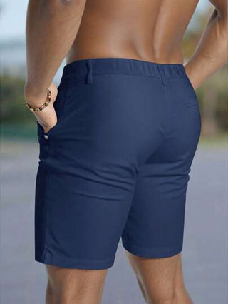 Manfinity Homme شورتات رجالي أنيقة سادة ذات قصة ضيقة ، شورتات بيضاء للرجال، ملابس شورتات عيد الحب للرجال، أزياء شورتات رجالية ، ملابس شورتات رسمية للرجال،شورتات للرجال وقمصان