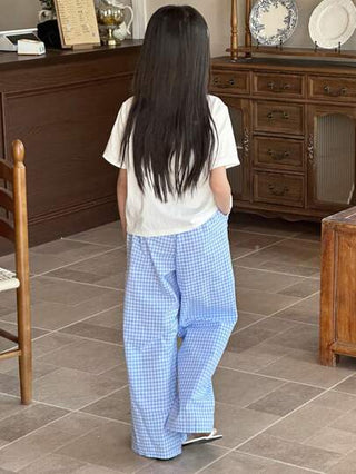 girls-sets DAZY مجموعة بلوزة كاجوال كم قصير مع شريط وبنطال مربع للفتيات المراهقات، قطعتان/المجموعة