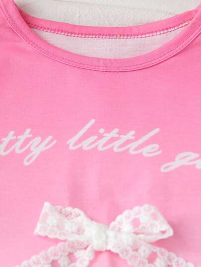 girls-sets مجموعة من قطعتين للفتيات المراهقات، تتكون من توب طباعة الحرف ذو تدرج اللون والرباط والبوت كارجو، مناسب للصيف