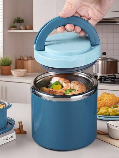 قارورة طعام معزولة حرارياً، وعاء حساء سعة 650~1000 مل ، صندوق غداء بنتو من الفولاذ المقاوم للصدأ مع مقبض، كوب إفطار، وعاء حساء محكم إلغلاق للعمل والسفر والرحلات والطلاب، صندوق عزل أو تبريد حفظ الأطعمة، قطعة متينة لا تسرب، معدات مدرسية