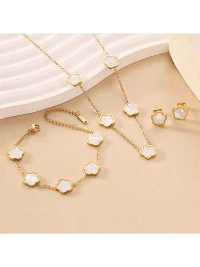 أقراط إستانلس ستيل مطلية بالتيتانيوم، أقراط هندسية ذهبية اللون مطلية، إكسسوار موضة للنساء