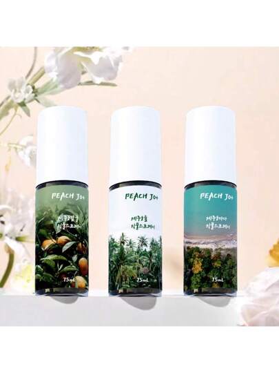 PEACH JO+ 1 زجاجة سعة 75 مل من رذاذ عطر جزيرة جيجو، خيارات تشكيلة تصل إلى 3 منها للاستعمال الداخلي والخارجي كمعطر للهواء متعدد الطبقات بترك رائحة طبيعية منعشة طويلة الأمد، عطر مثالي للمواعدة والحفلات والتجمعات والعطلات والمنزل والفندق والمكتب، هدية...
