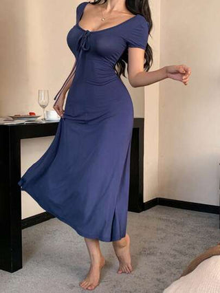DAZY فستان نسائي متنامي اللون بخصر مربوط للراحة المنزلية